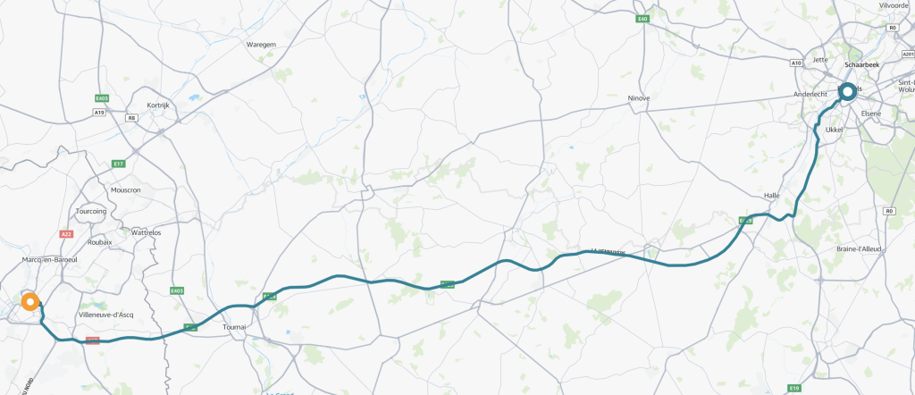 Amazon Location Service - Map with route